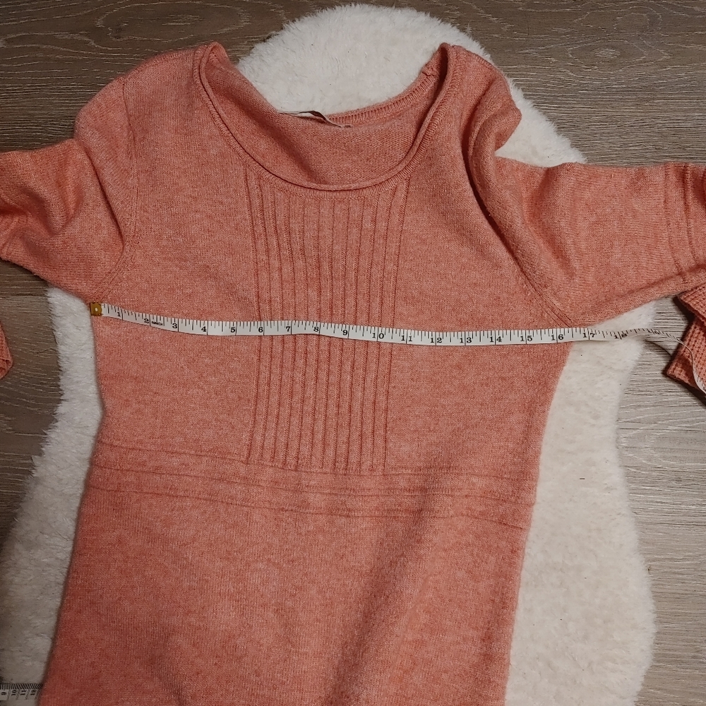 Cream knit pink sweater dress size M - Picture 9 of 10